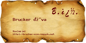 Brucker Éva névjegykártya